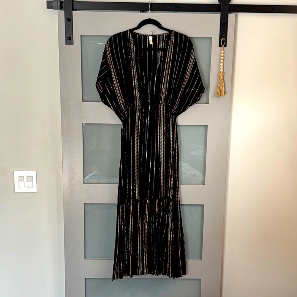 Elan Metalic Stripe Cover Up dress